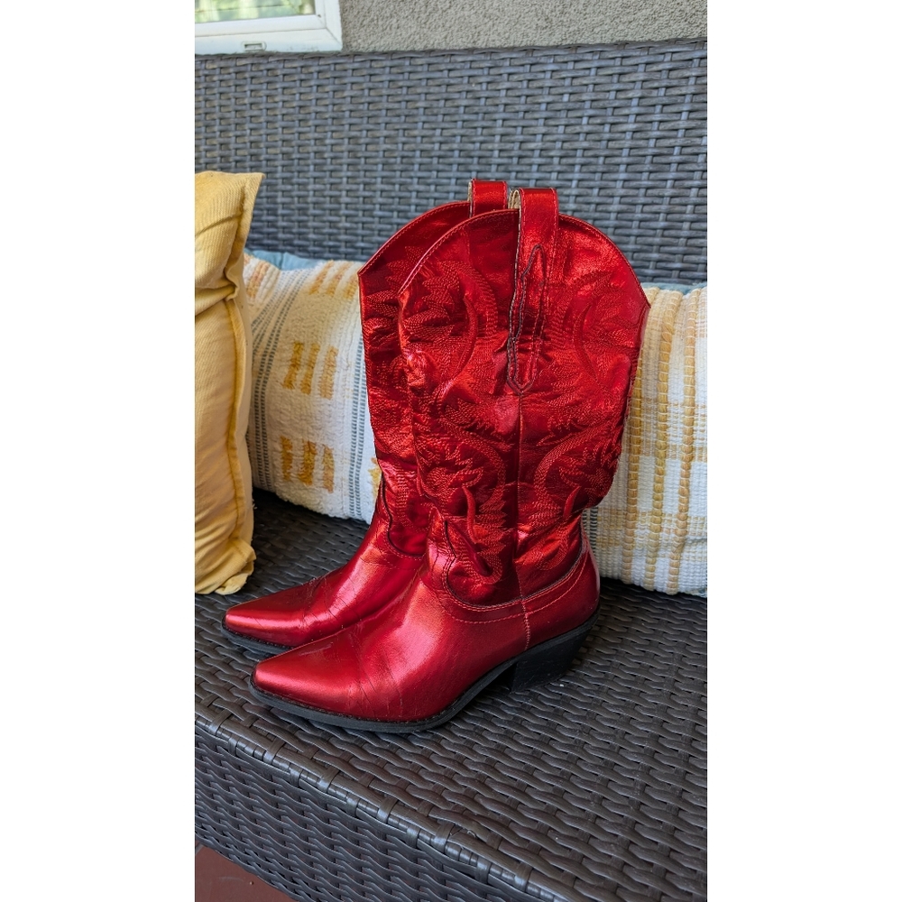 Electric Red Women's Cowboy Boots